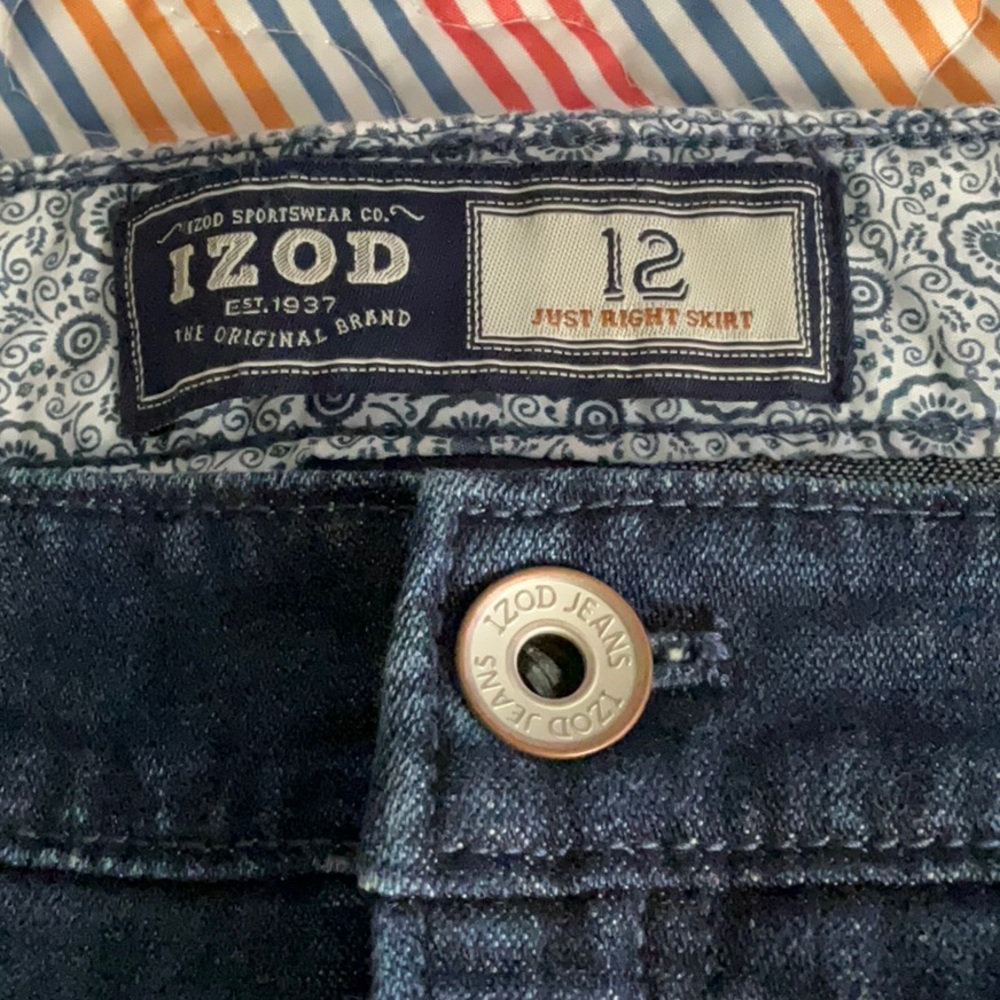IZOD 12 Just Right Denim Skirt